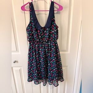 Xhilaration Navy Sleeveless Dress with Colorful Horse Print